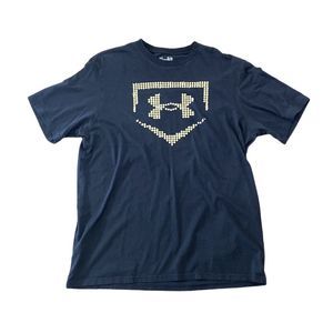 UNDER ARMOUR Mens  Baseball Black Gold Regular T Shirt XL